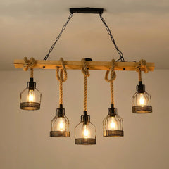 Hemp Rope Industrial Grenade Chandelier - YhLamps