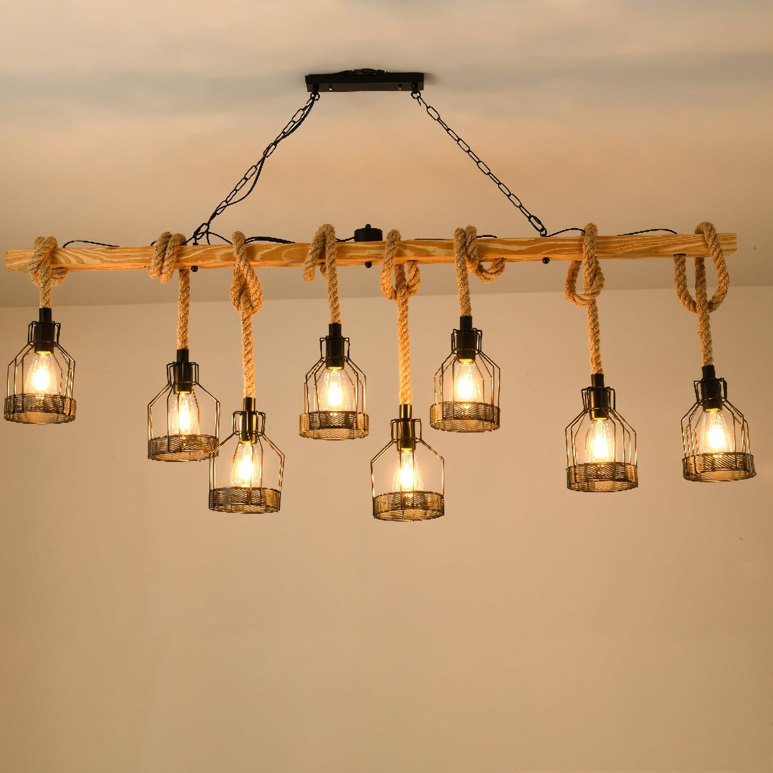 Hemp Rope Industrial Grenade Chandelier - YhLamps