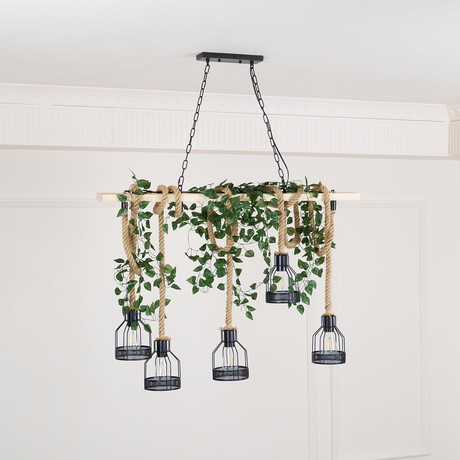 Hemp Rope Industrial Grenade Chandelier - YhLamps