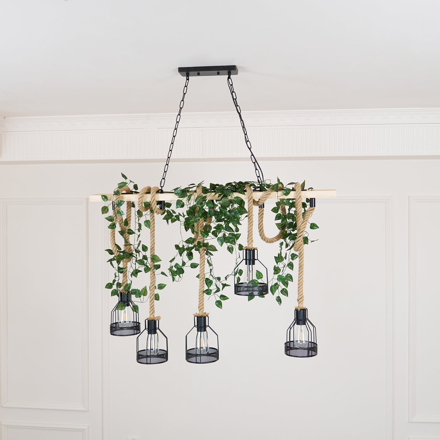 Hemp Rope Industrial Grenade Chandelier - YhLamps
