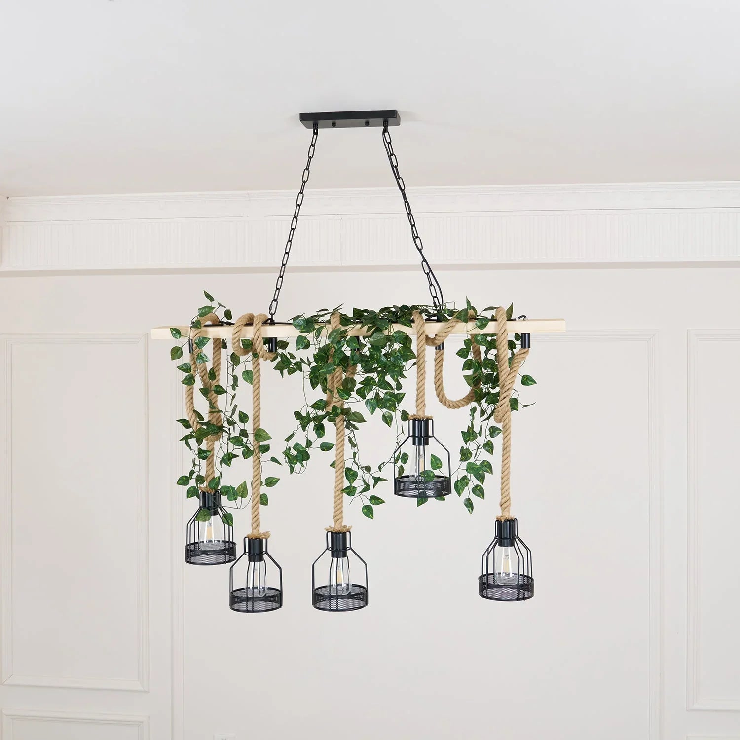 Hemp Rope Industrial Grenade Chandelier - YhLamps