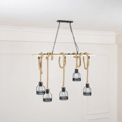 Hemp Rope Industrial Grenade Chandelier - YhLamps