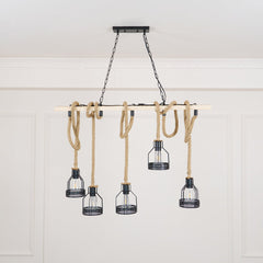 Hemp Rope Industrial Grenade Chandelier - YhLamps