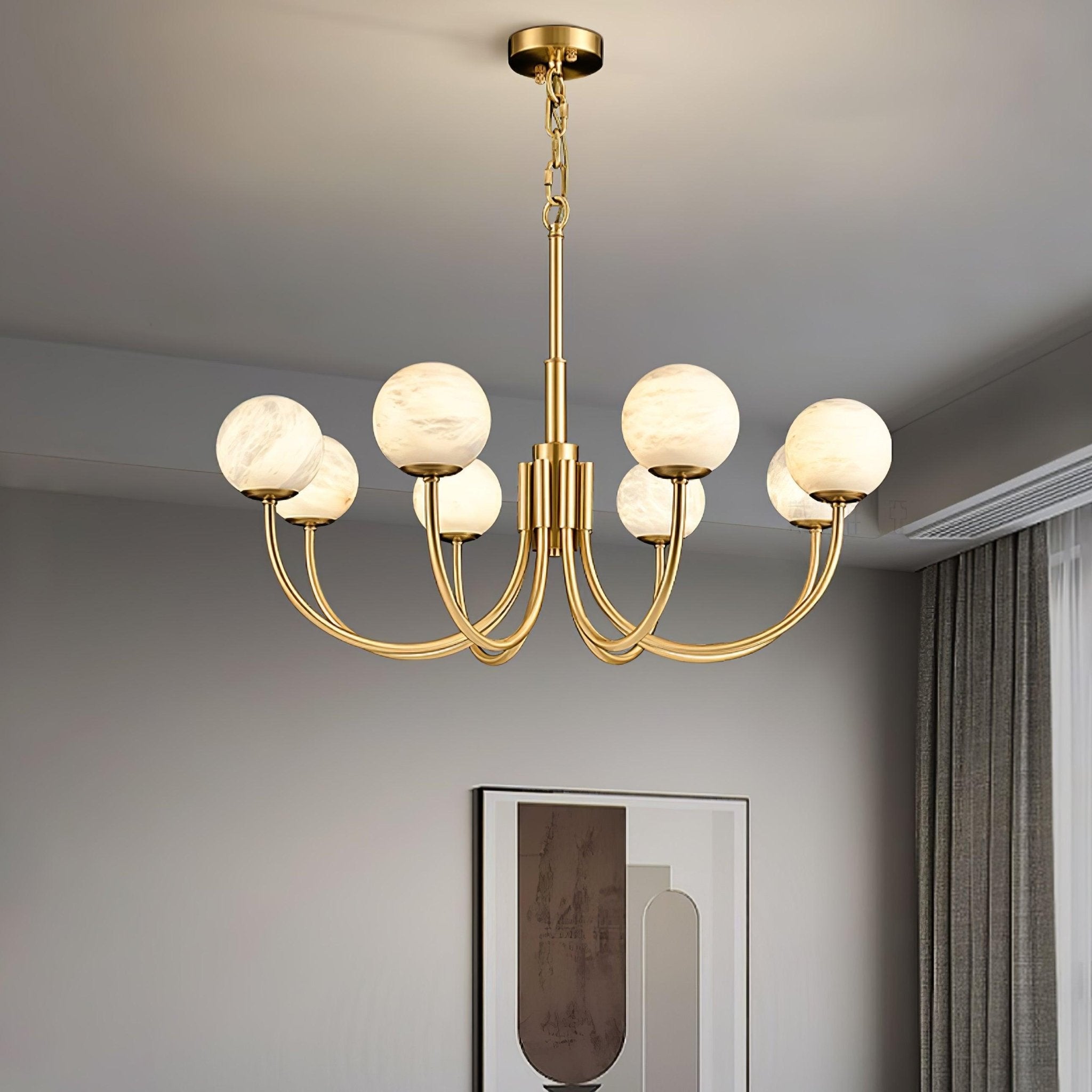 Aurelian Alabaster Globe Chandelier - YhLamps