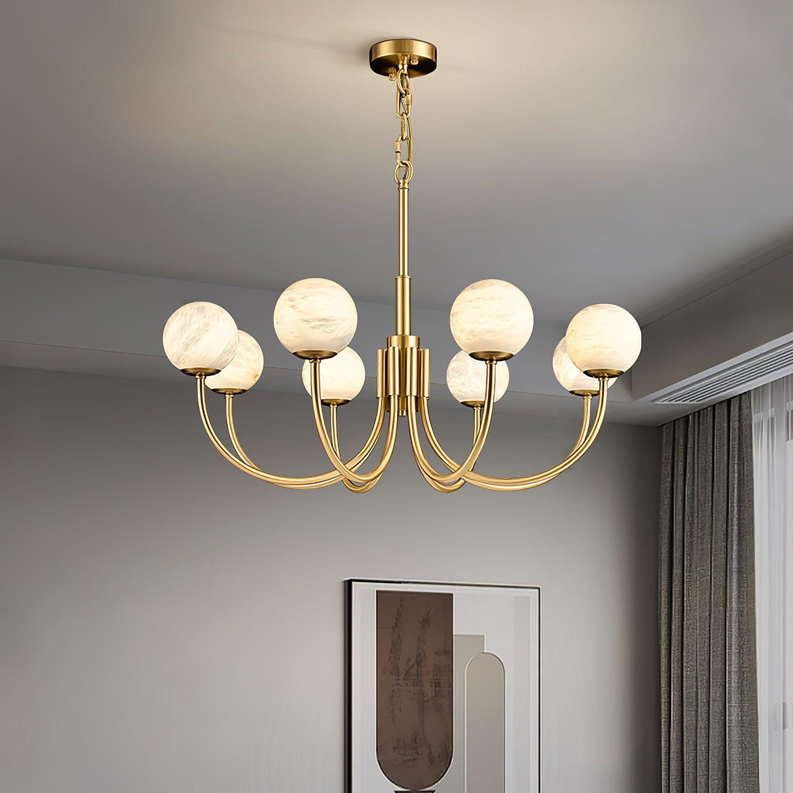 Aurelian Alabaster Globe Chandelier - YhLamps