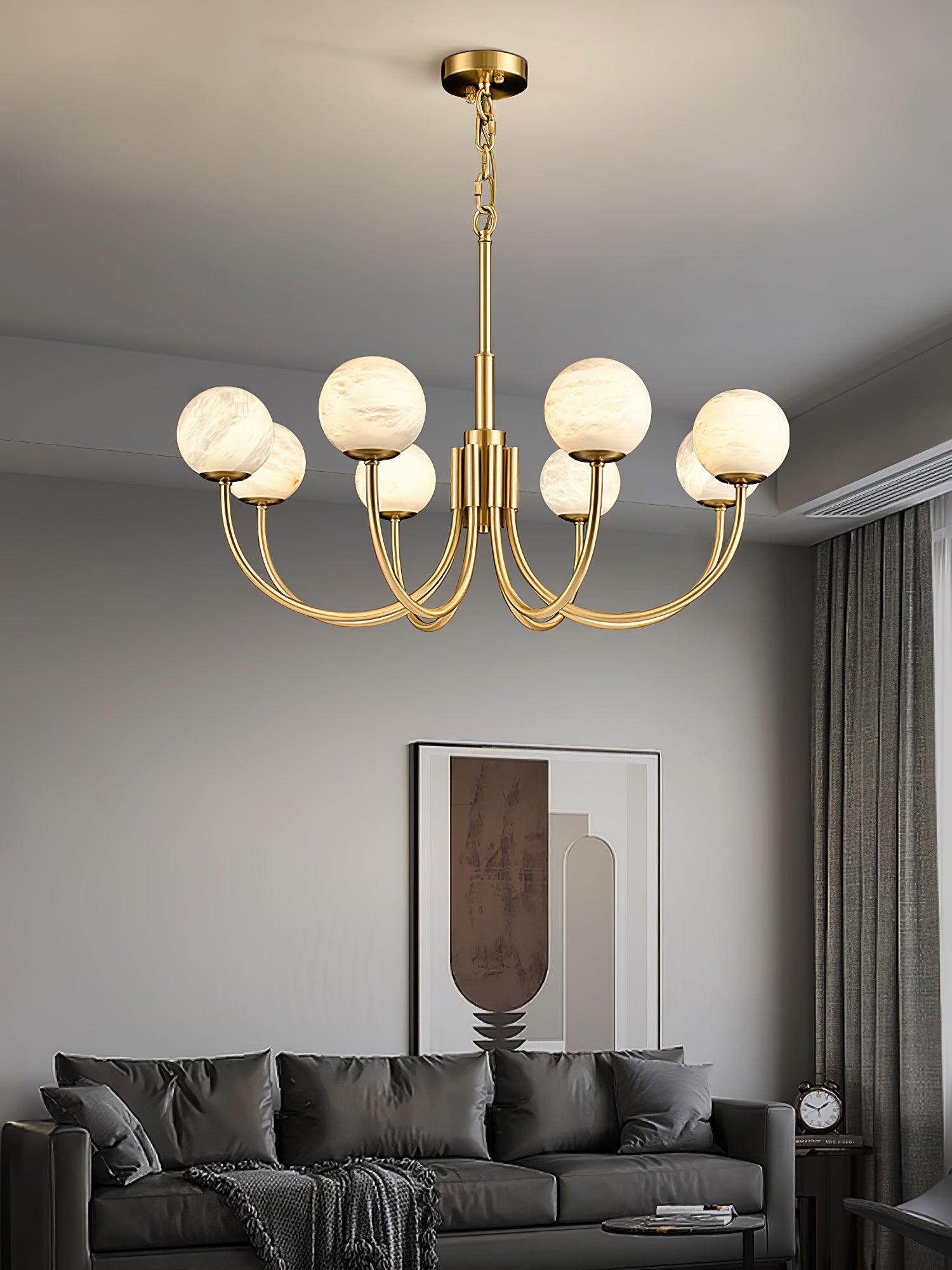 Aurelian Alabaster Globe Chandelier - YhLamps
