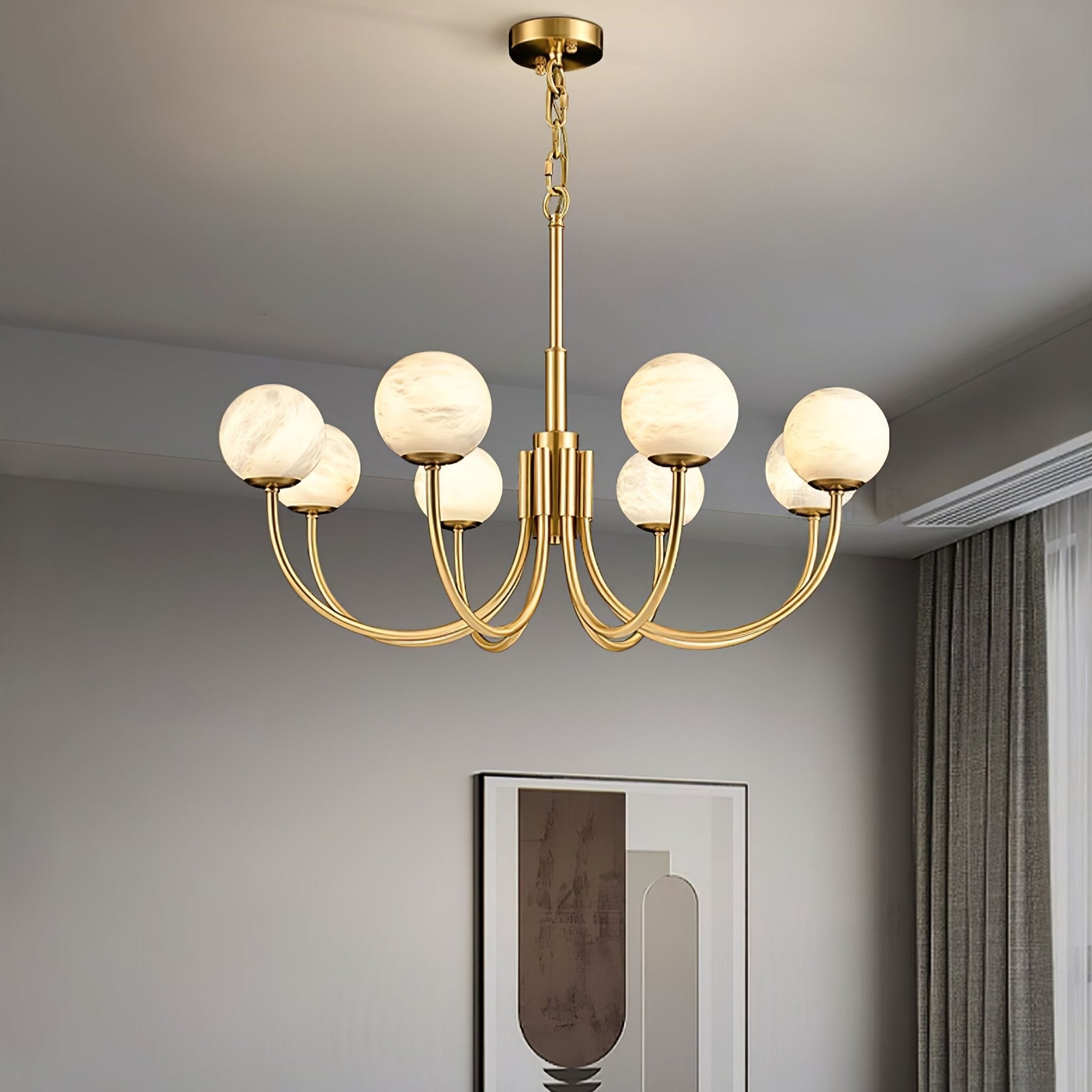 Aurelian Alabaster Globe Chandelier - YhLamps