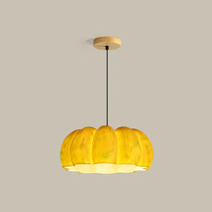 Yellow pumpkin-shaped glass pendant lamp chandelier, modern lighting by YH Lamps