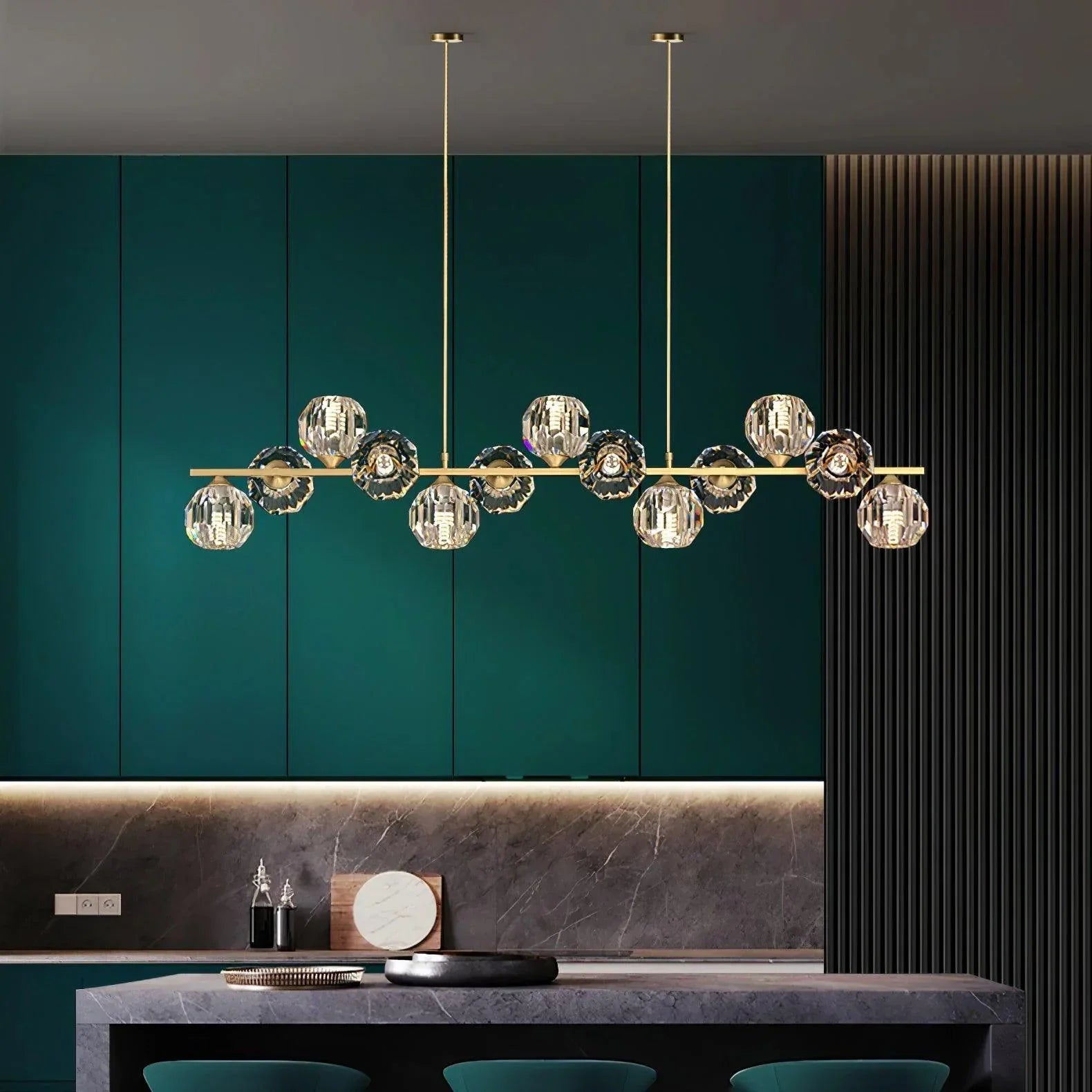 Crystal Glass Ball Chandelier - YhLamps