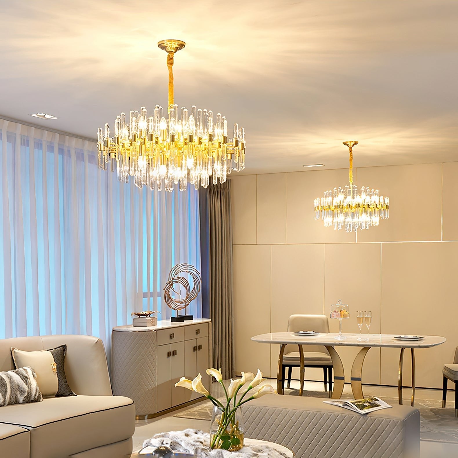 Vintage Antique Brass Chandelier - YhLamps