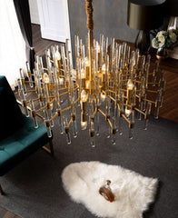 Vintage Antique Brass Chandelier - YhLamps
