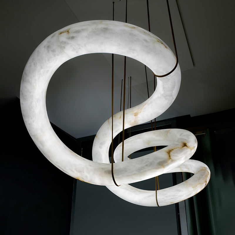 Merlin Scarlett Designer Alabaster Pendant Light. Modern Inspired Chandelier - YhLamps