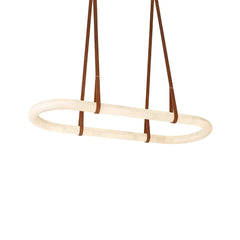 Alabaster Round Leather Chandelier - YhLamps