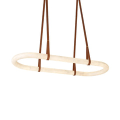 Alabaster Round Leather Chandelier - YhLamps
