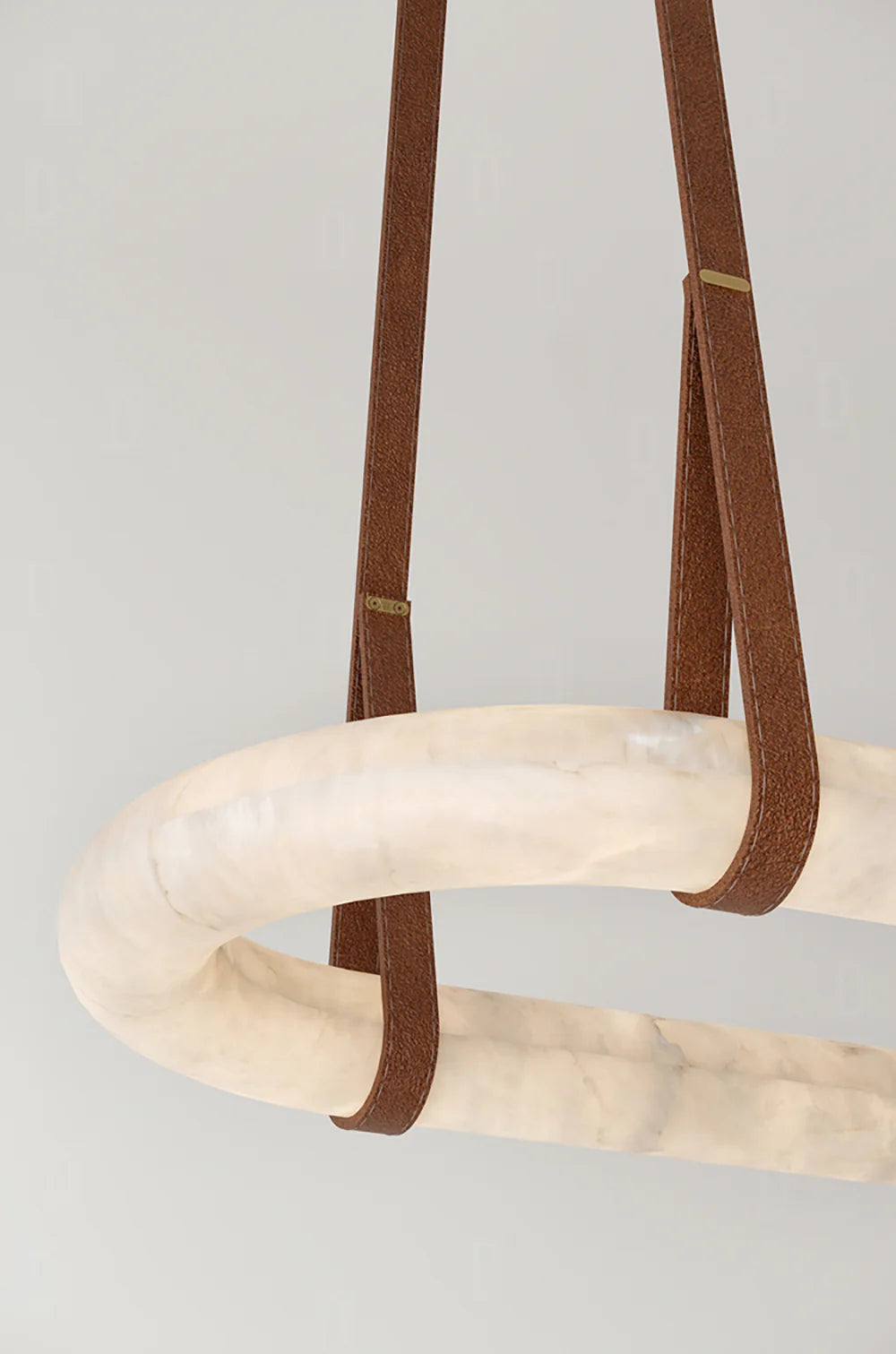 Alabaster Round Leather Chandelier - YhLamps