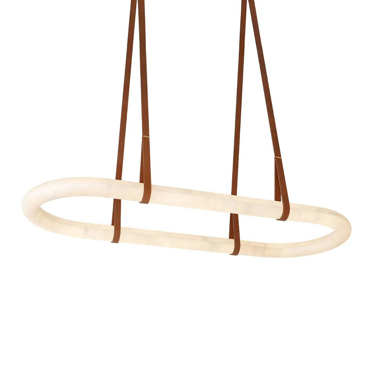 Alabaster Round Leather Chandelier - YhLamps
