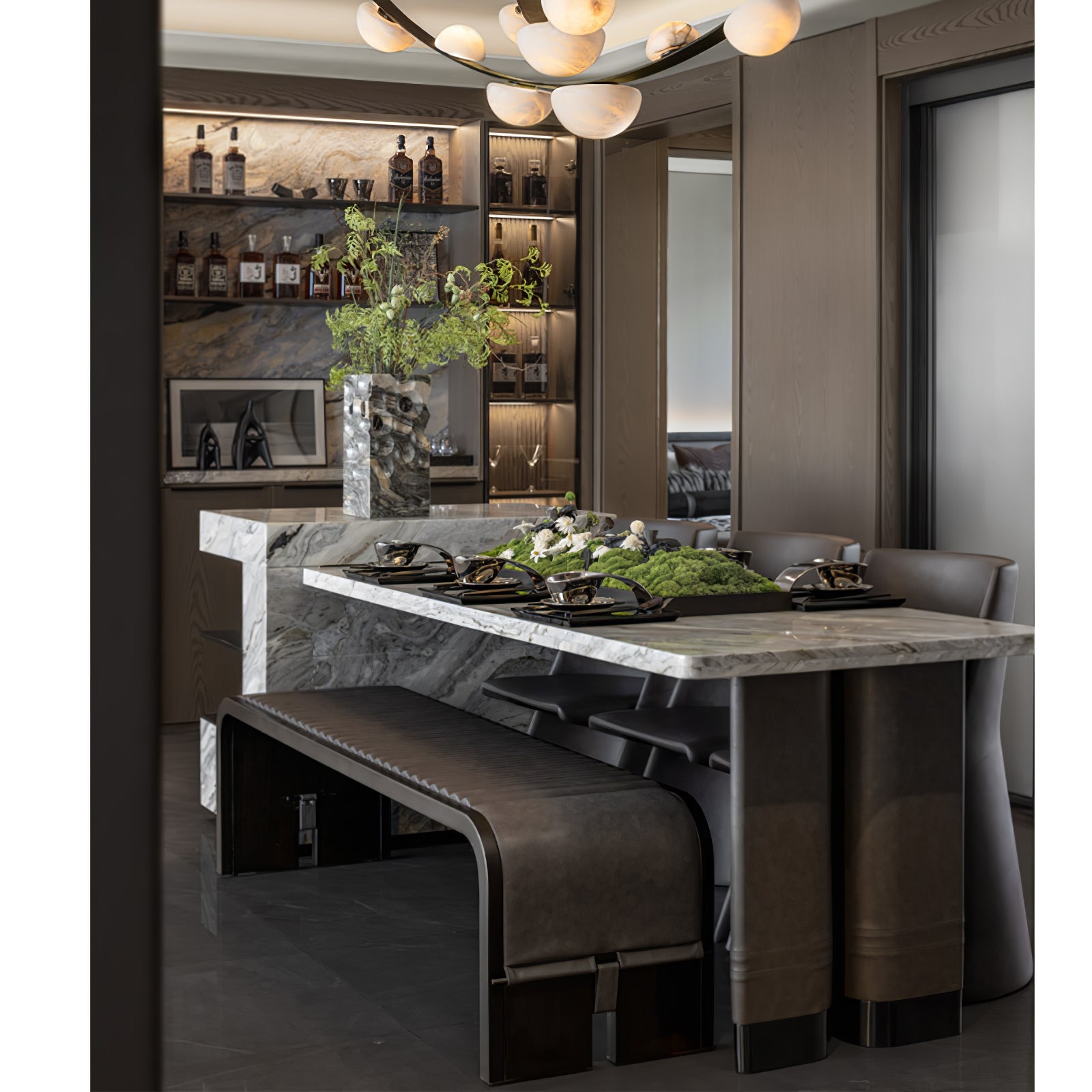 Dew Drops Alabaster Chandelier - YhLamps