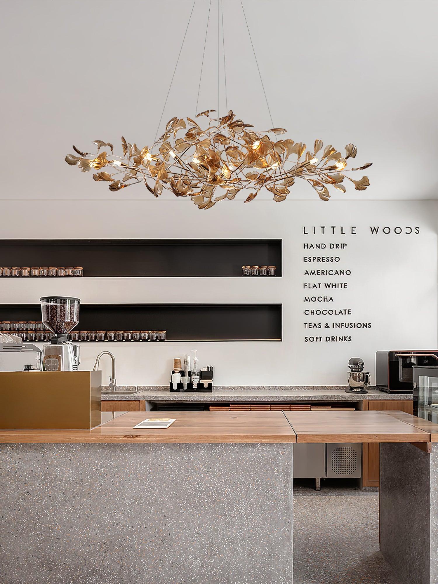 Acrylic Ginkgo Leaf Chandelier - YhLamps