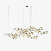 Gold White Leaves Combination Gingko Chandeliers - YhLamps