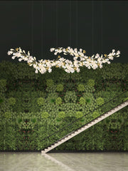 Gold White Leaves Combination Gingko Chandeliers - YhLamps