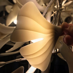 Gold White Leaves Combination Gingko Chandeliers - YhLamps