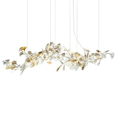 Gold White Leaves Combination Gingko Chandeliers - YhLamps