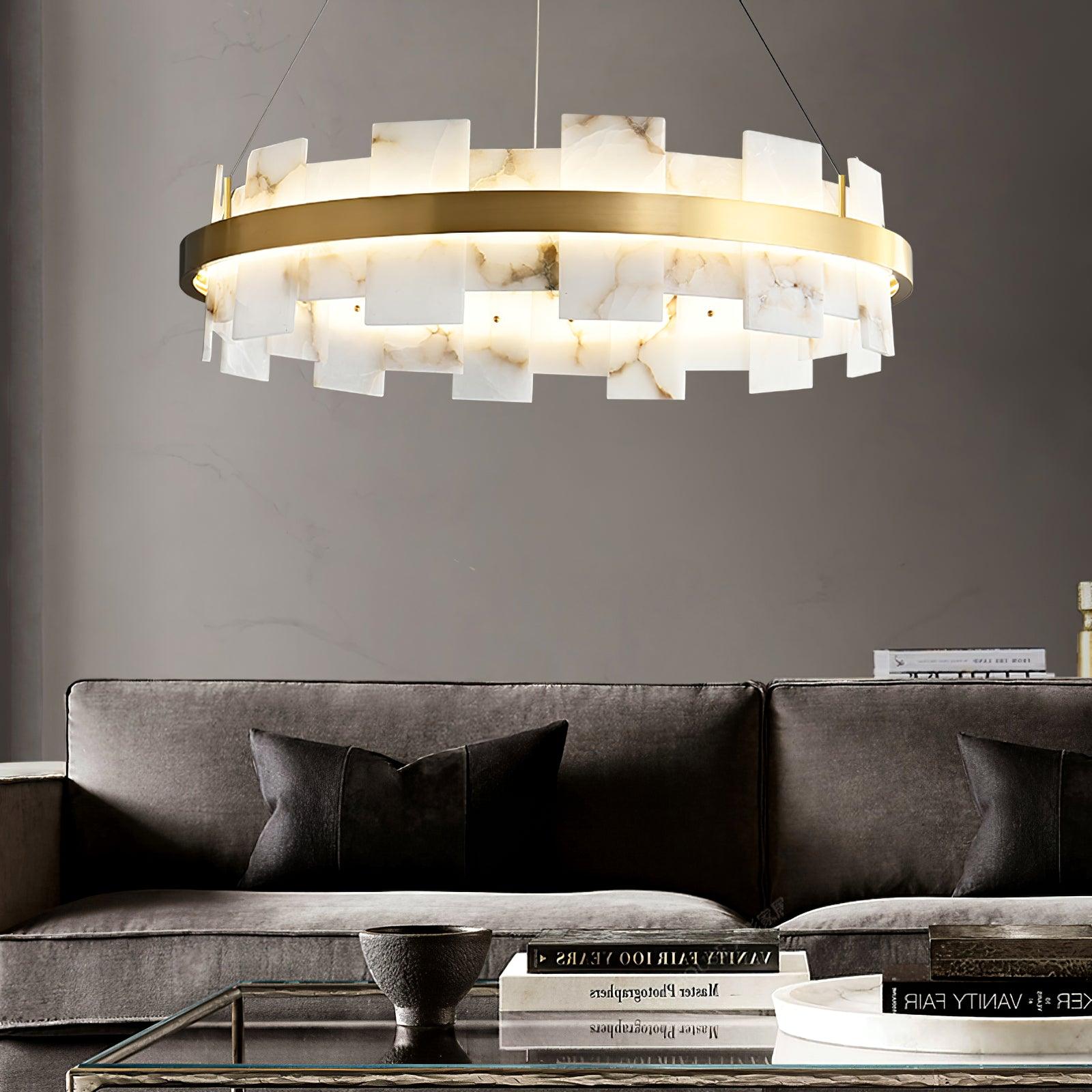 Alabaster Halo Chandelier - YhLamps