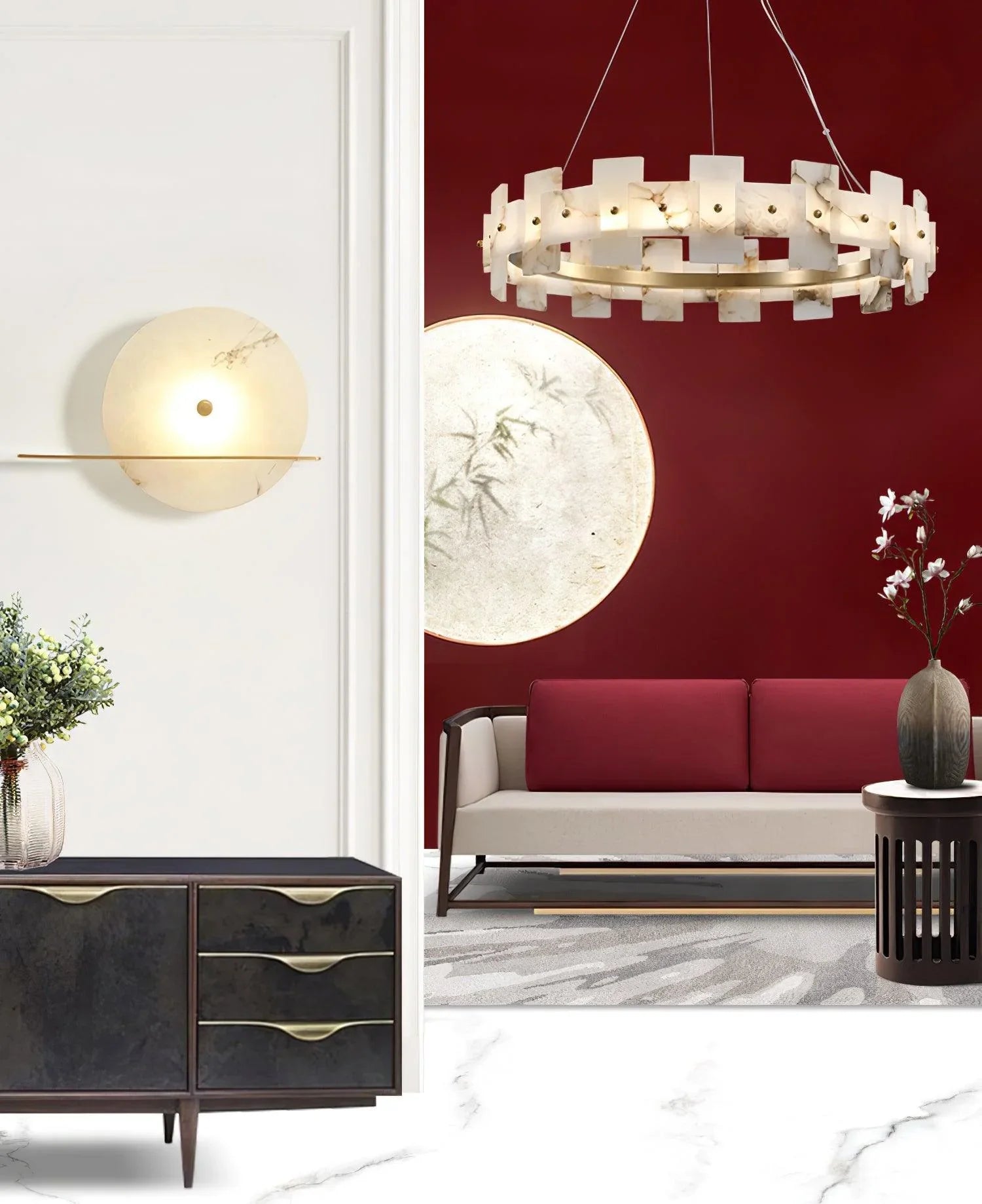 Alabaster Halo Chandelier - YhLamps