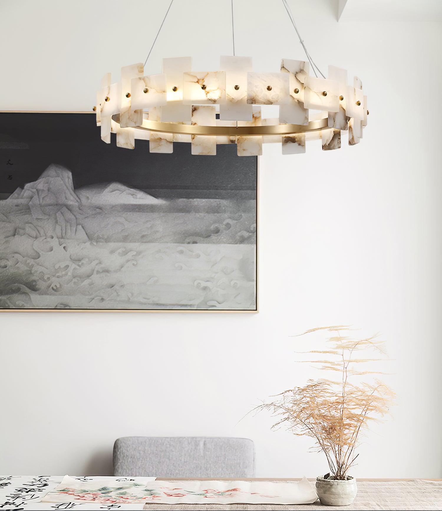 Alabaster Halo Chandelier - YhLamps