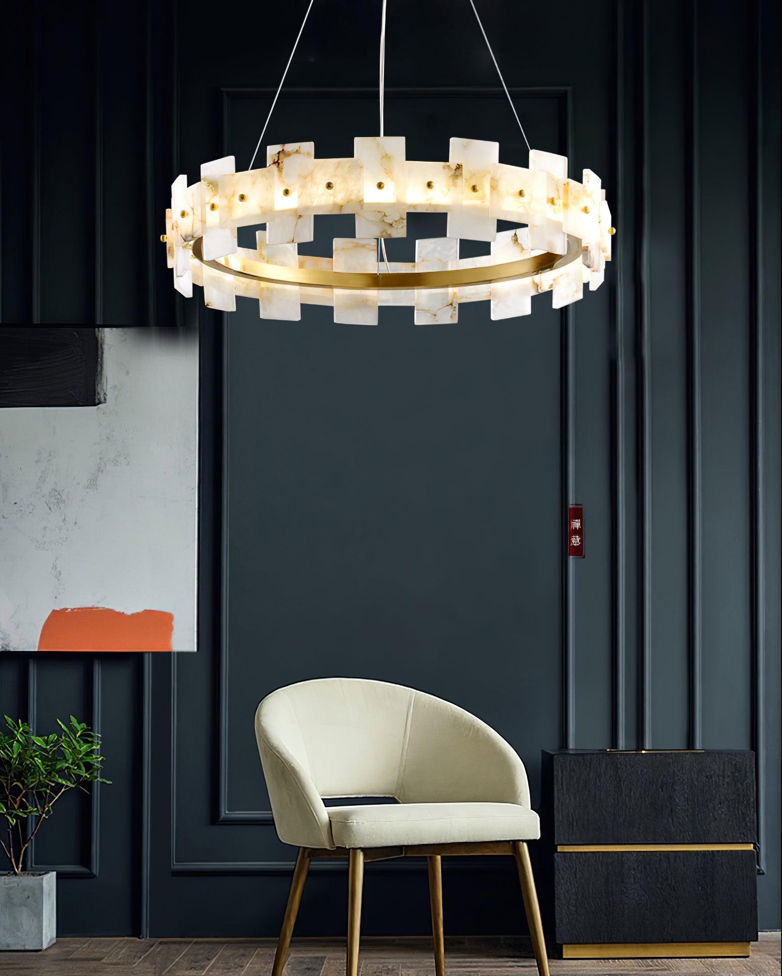 Alabaster Halo Chandelier - YhLamps