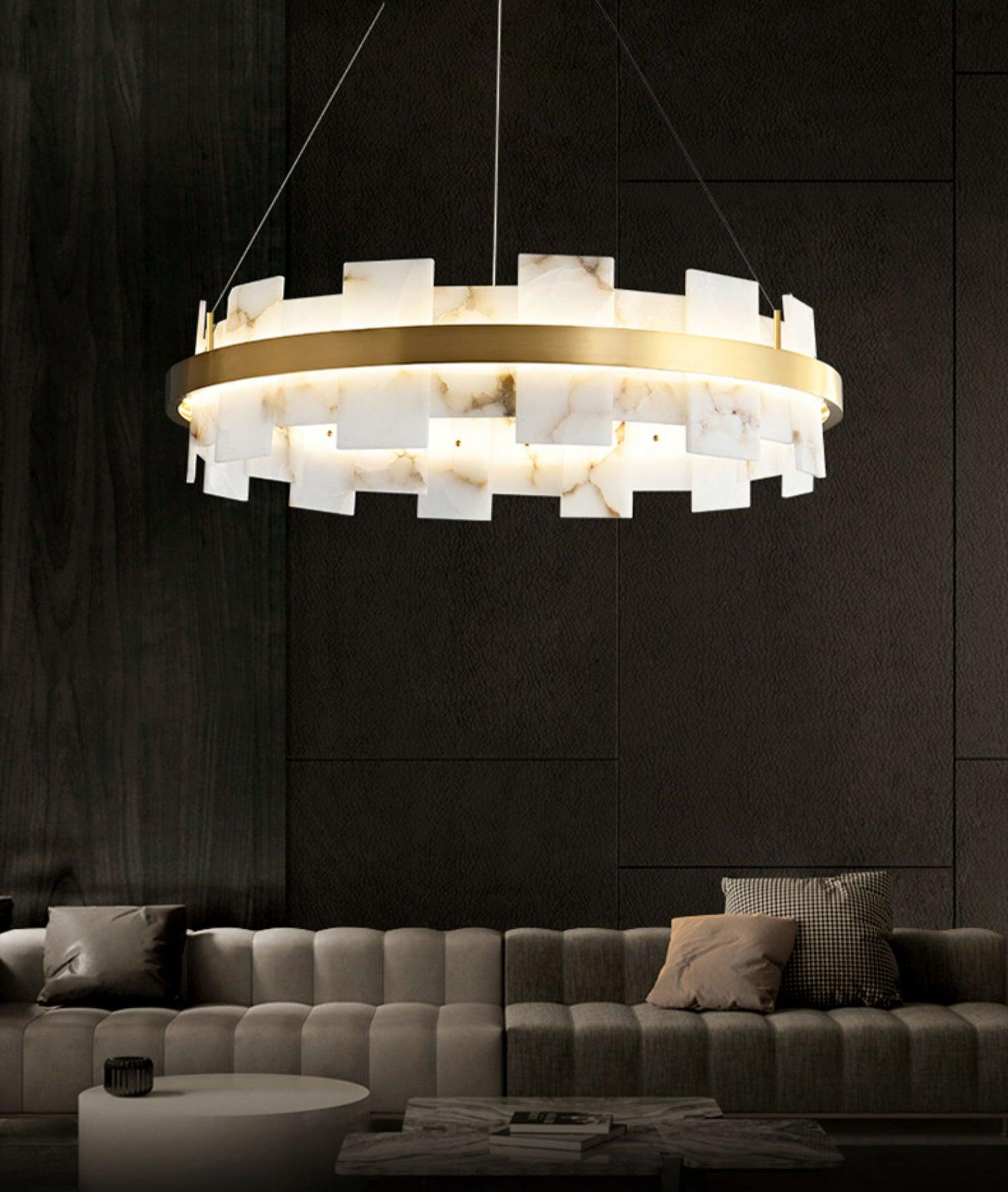 Alabaster Halo Chandelier - YhLamps
