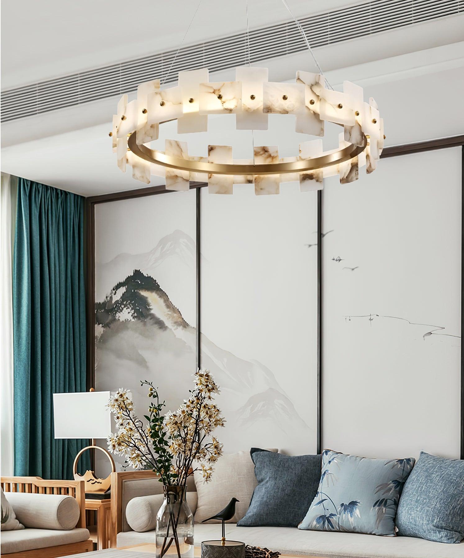 Alabaster Halo Chandelier - YhLamps