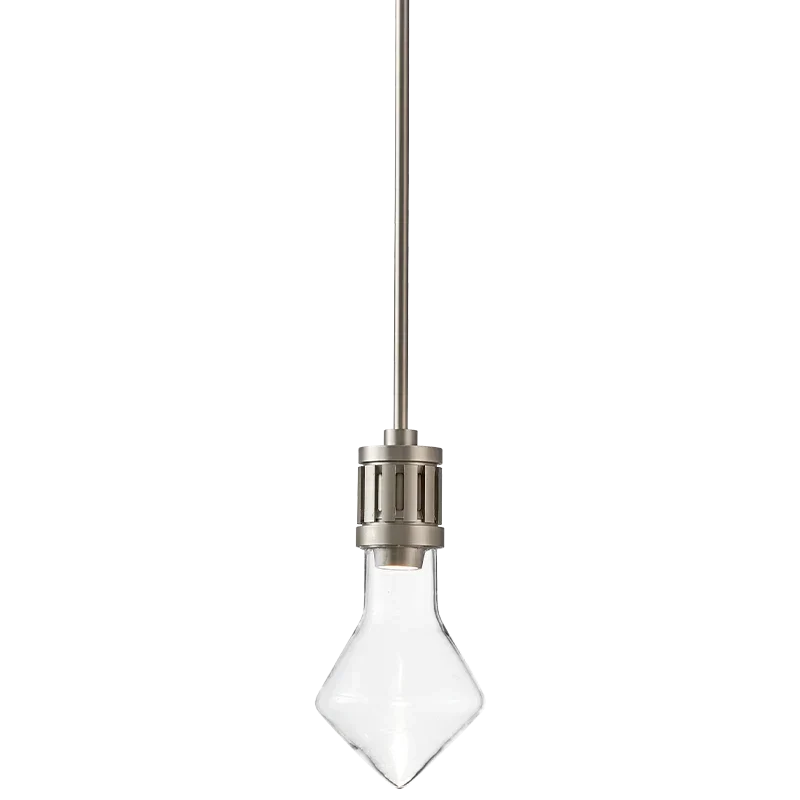 Modern nickel pendant lamp with geometric glass shade by YH Lamps