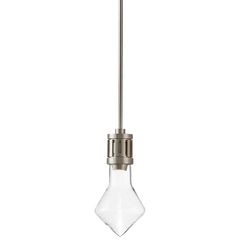 Modern nickel pendant lamp with geometric glass shade by YH Lamps