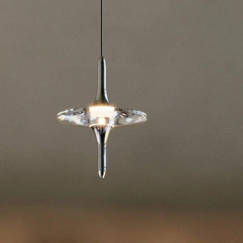 Modern crystal pendant lamp with sand black and blue accents, designer lighting from YH Lamps