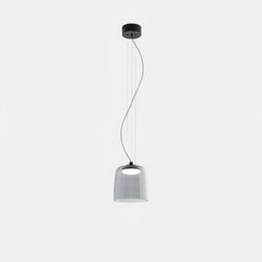 Modern smoke grey glass single-layer pendant lamp with warm light, minimalist chandelier from YH Lamps