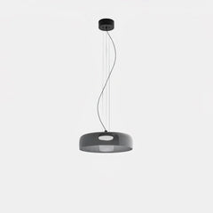 Modern smoke grey pendant lamp with glossy finish, suspended ceiling light for home decor