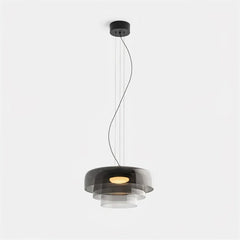 Modern smoke grey single-layer pendant lamp with warm light, suspended ceiling chandelier