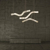 Modern Creative Alabaster Curved Chandelier for Living/Dining Room - YhLamps