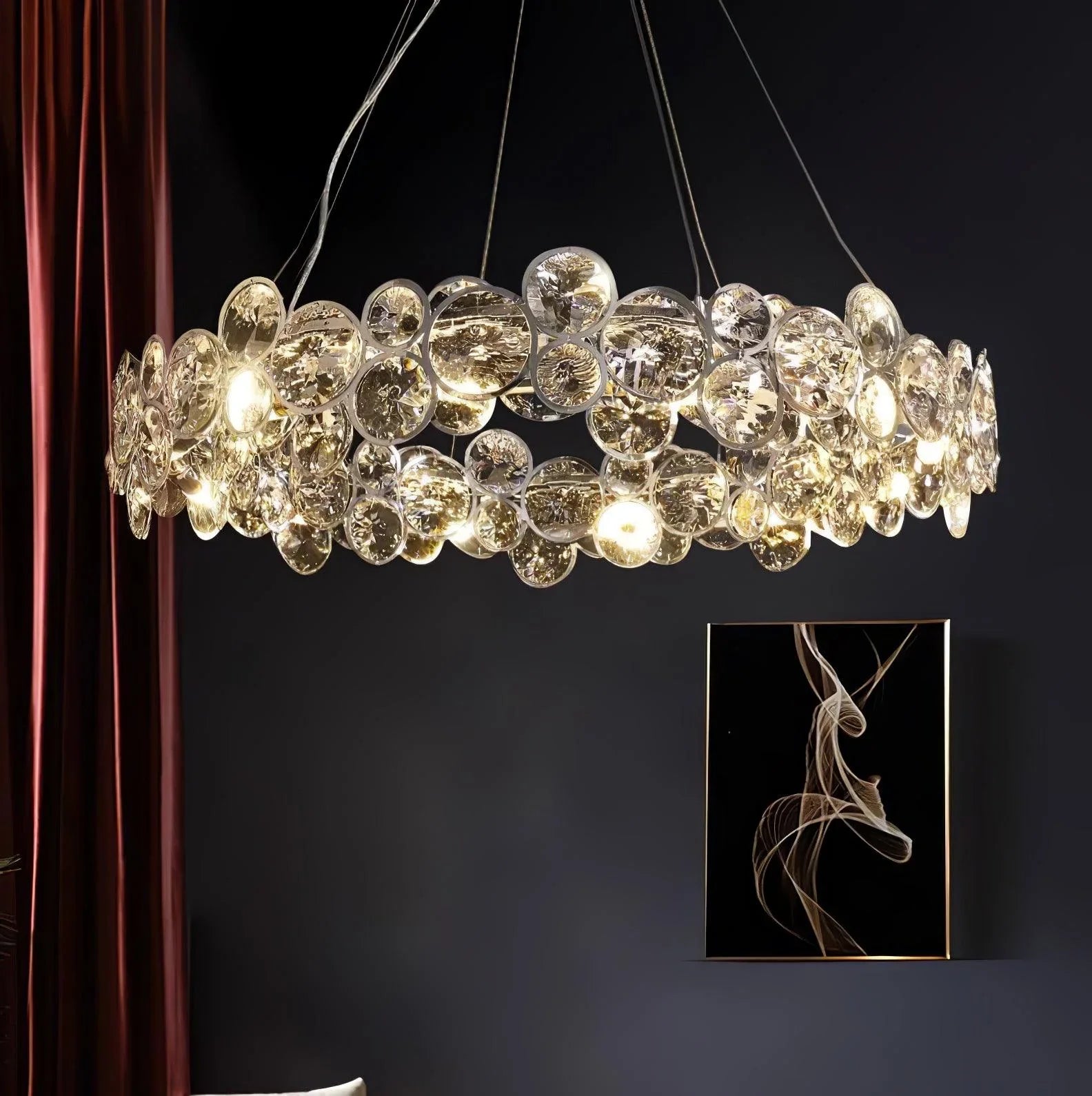 Chrome Round Crystal Chandelier - YhLamps