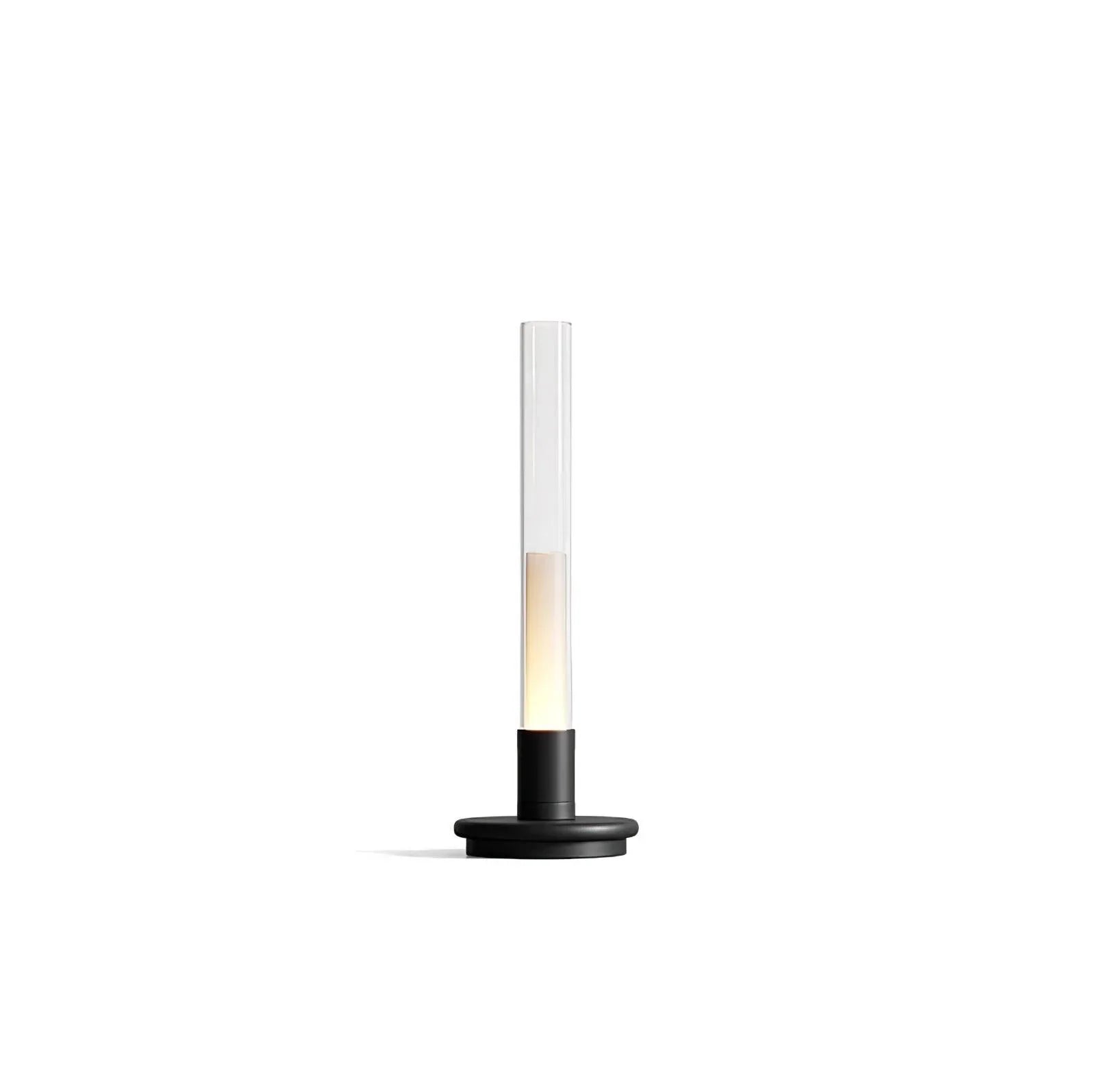 Modern black and clear column table lamp with warm light, YH Lamps home lighting
