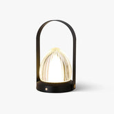 Modern black table lamp with built-in battery and touch switch, YH Lamps portable lighting