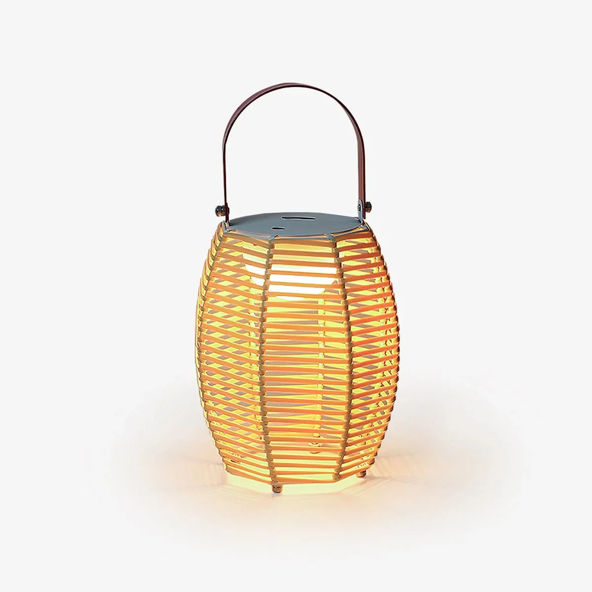 Modern yellow and white USB lantern table lamp with built-in battery from YH Lamps