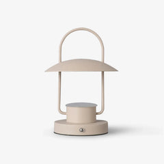 Modern beige portable table lamp with dome shade and touch switch, YH Lamps elegant design