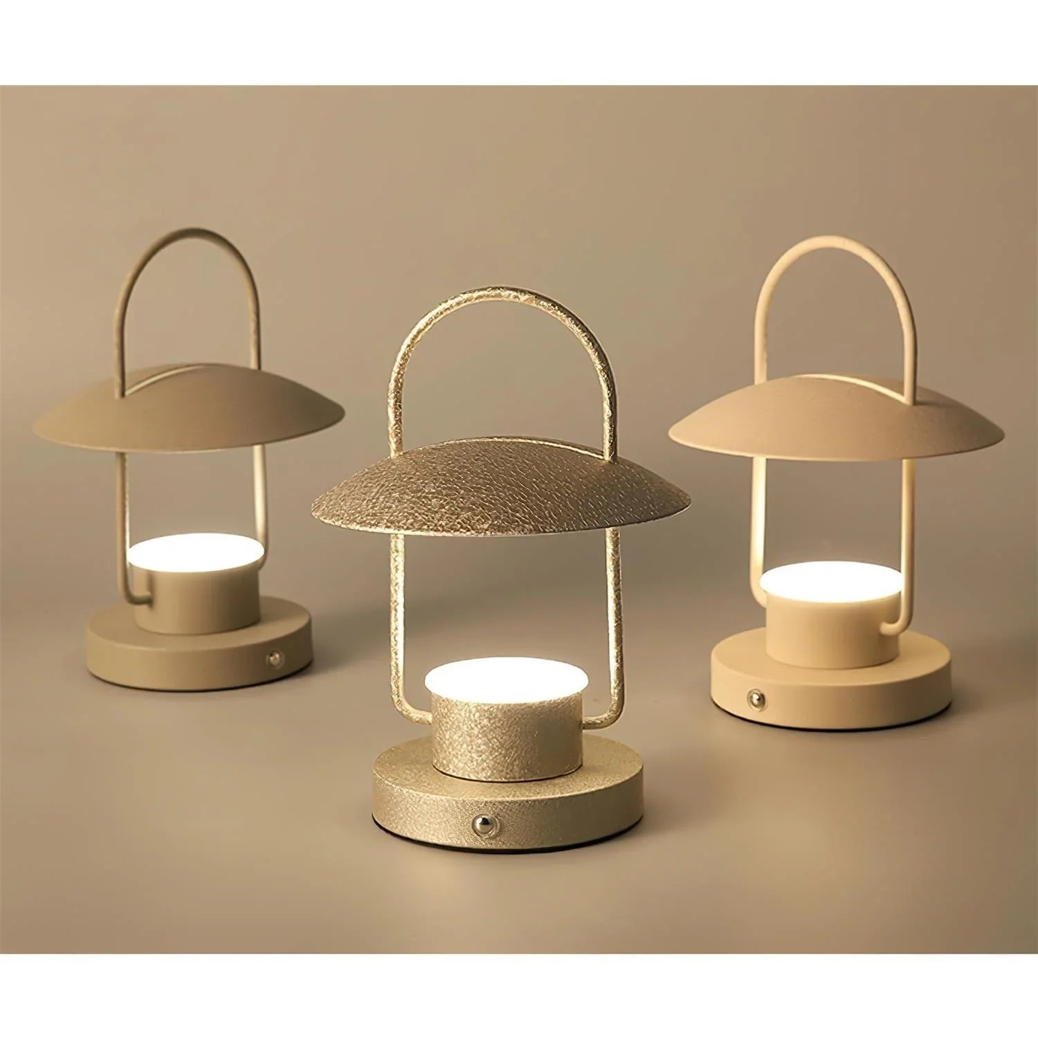 Modern dark gray touch switch table lamps with built-in battery by YH Lamps, portable design