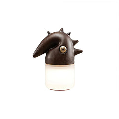 Modern wood color table lamp with spiked design and warm light, YH Lamps collection