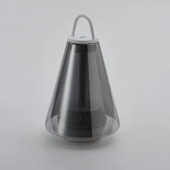 Modern black and clear table lamp with built-in battery from YH Lamps on white background