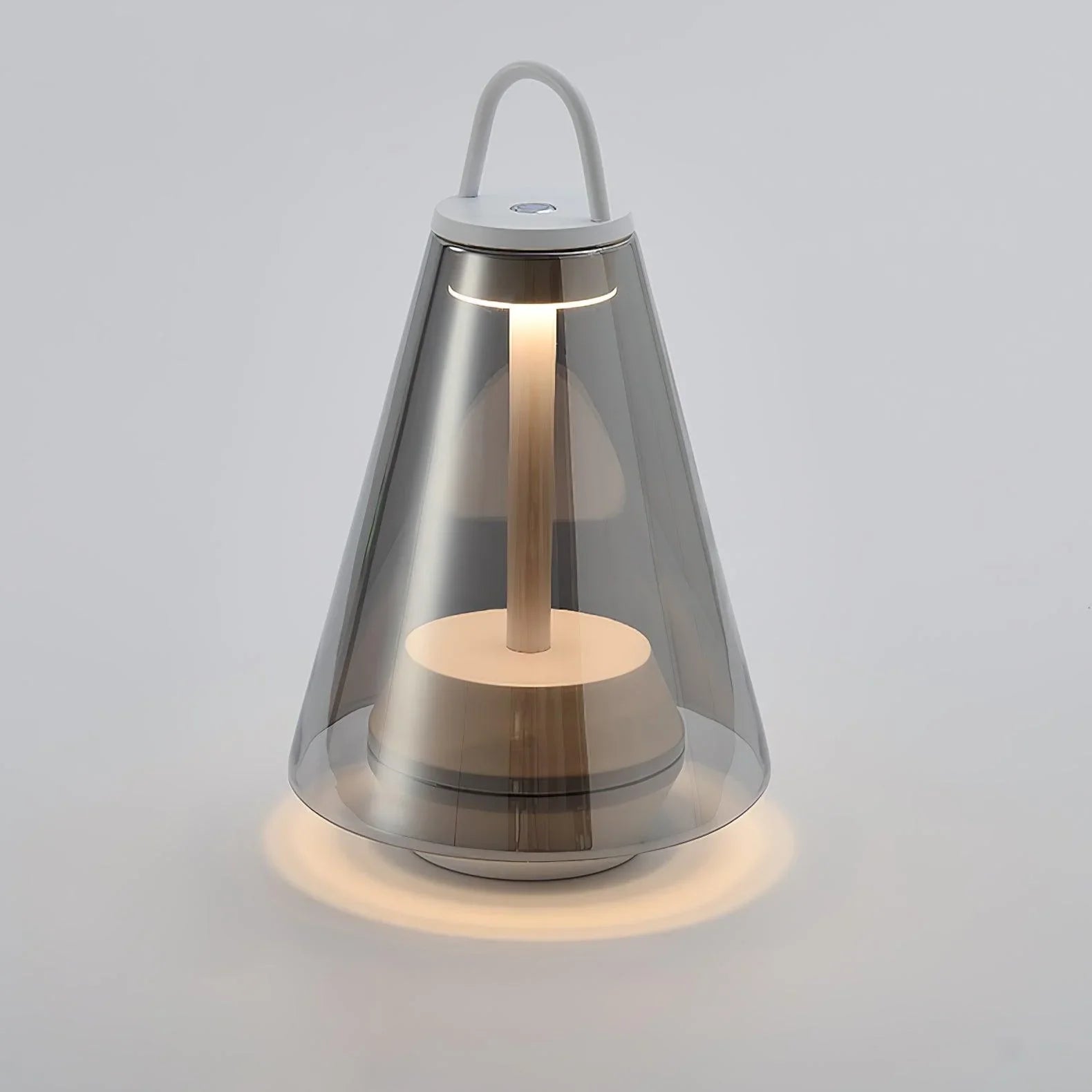 Modern black and clear table lamp with built-in battery, warm light, from YH Lamps