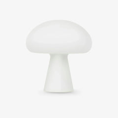 Modern white mushroom-shaped table lamp with smooth finish from YH Lamps, minimalist design