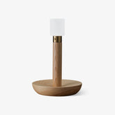 Modern wooden table lamp with warm light and frosted glass shade, YH Lamps home lighting